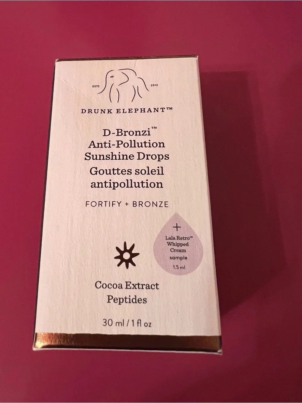 Drunk Elephant White Box Packaging with Beige Label